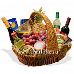Фруктово-продуктовая корзина "Гамбери"(вино и шампанское в подарок)