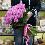 Букет из розовых роз (51 роза)