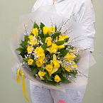 Букет цветов "Весенние цветы- нарциссы"