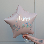 Фольгированный шар-звездочка "Happy birthday!"