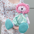 Игрушка ручной работы "Кошка розовая"
