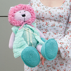 Игрушка ручной работы "Кошка розовая"