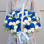 Корзина из роз "Синеглазка"