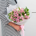 Букет цветов "Розовая альстромерия"