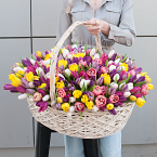 Корзина с цветами "Феерверк чувств"