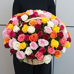 Корзина из роз "Сто одна эмоция"