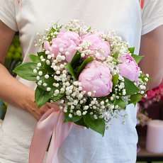 Букет невсты из пионов "Лаура"