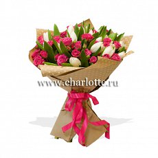 Букет из тюльпанов и роз "Атлантида"