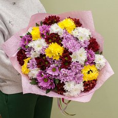 Букет из хризантем "Яркие хризантемы"