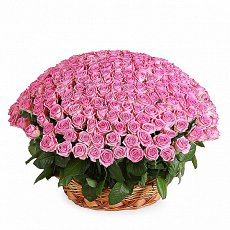 Корзина из 501 розовой розы "Очарование"