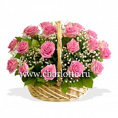Корзина из роз "Pink"
