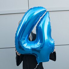 Воздушный шар надутый гелием цифра "4"