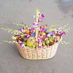 Корзина из экзотических фруктов и цветов "Райский Пхукет"