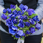 Букет цветов "Синие анемоны"