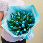Букет цветов "Голубые тюльпаны"