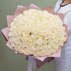 Букет из белых роз "Ослепительный блеск"