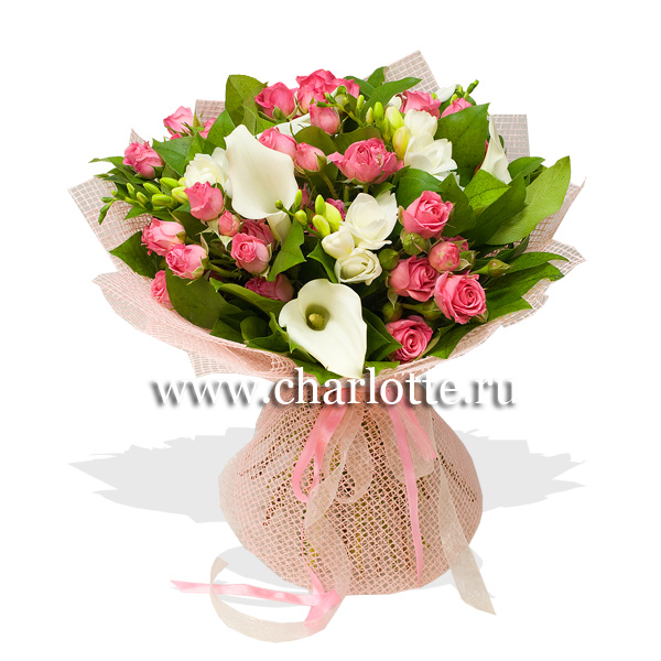 Букет цветов "Розовый лед"