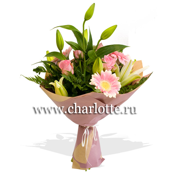 Букет цветов "Розовый иней"