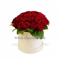 Коробка с красными розами "Признание" (25, 35, 45)