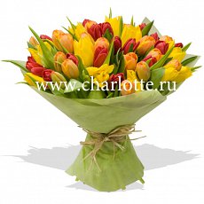 Букет тюльпанов "Поцелуй весеннего солнышка"
