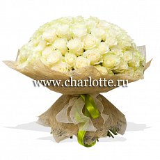 Букет из белых роз "Айвори"