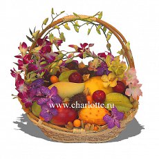 Корзинка с цветами и фруктами "Экзотическое наслаждение"