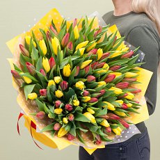 Букет тюльпанов "Красно-желтый"