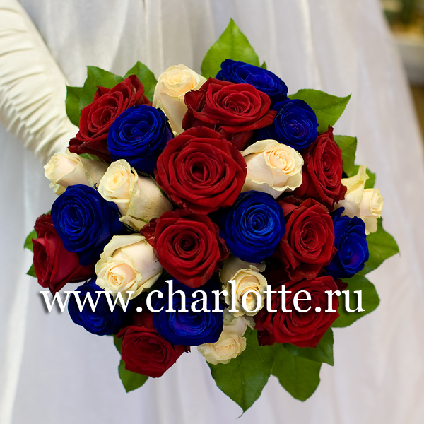 Букет невесты из роз "Россиянка"