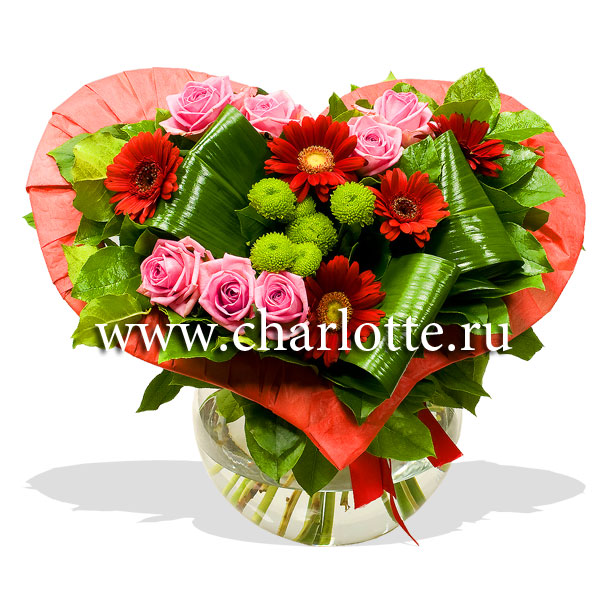 Букет цветов "Дела сердечные"