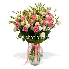 Заказать Букет из роз и лизиантусов "Небраска" с доставкой в Charlotte.ru Букет из роз и лизиантусов "Небраска"