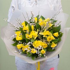 Букет цветов "Весенние цветы- нарциссы"
